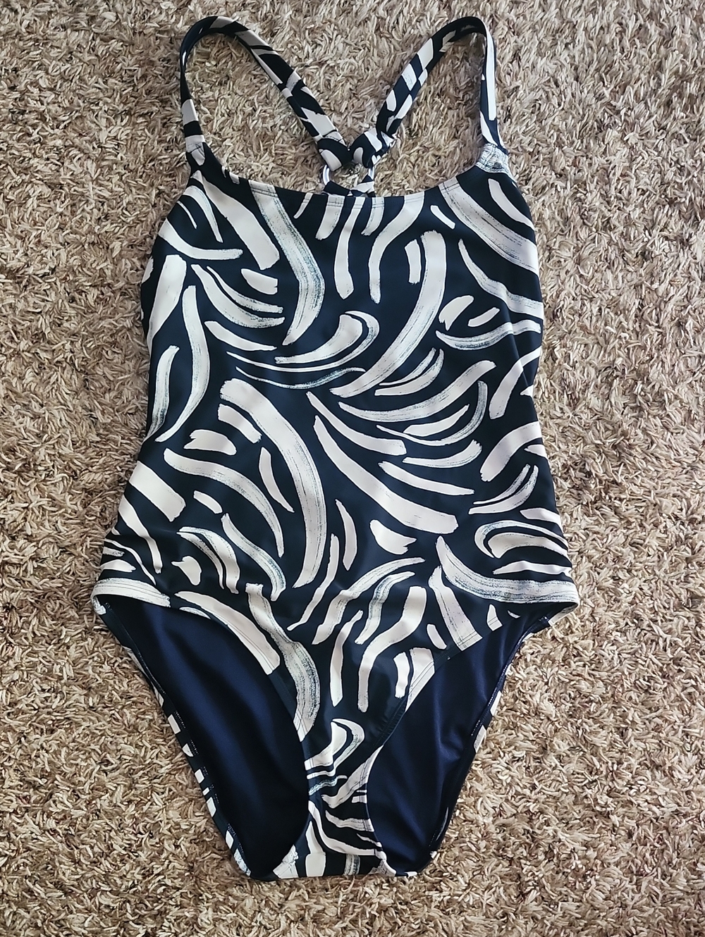 Hurley One Piece Swimsuit In Navy and White